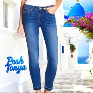 Derek Lam 10 Crosby Skinny Jeans Devi Mid-Rise Frayed Deconstructed, Sz 32